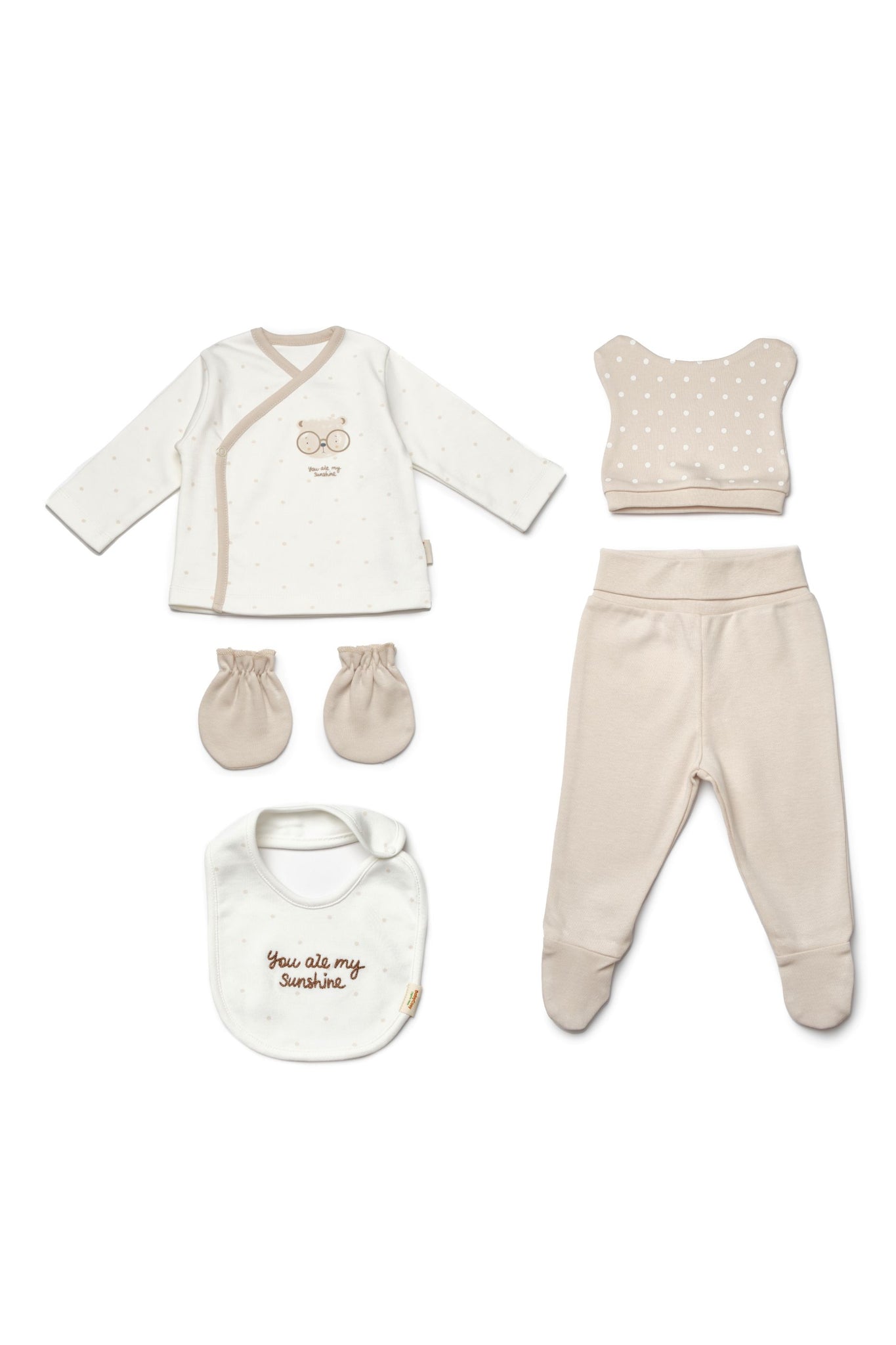 5 delige newborn set - 100% biologisch katoen - Zachte luxe van Tomiju Baby