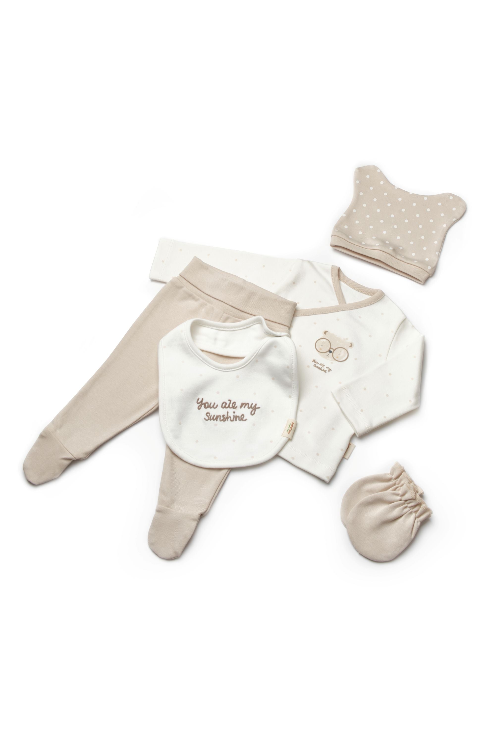 5 delige newborn set - 100% biologisch katoen - Zachte luxe van Tomiju Baby