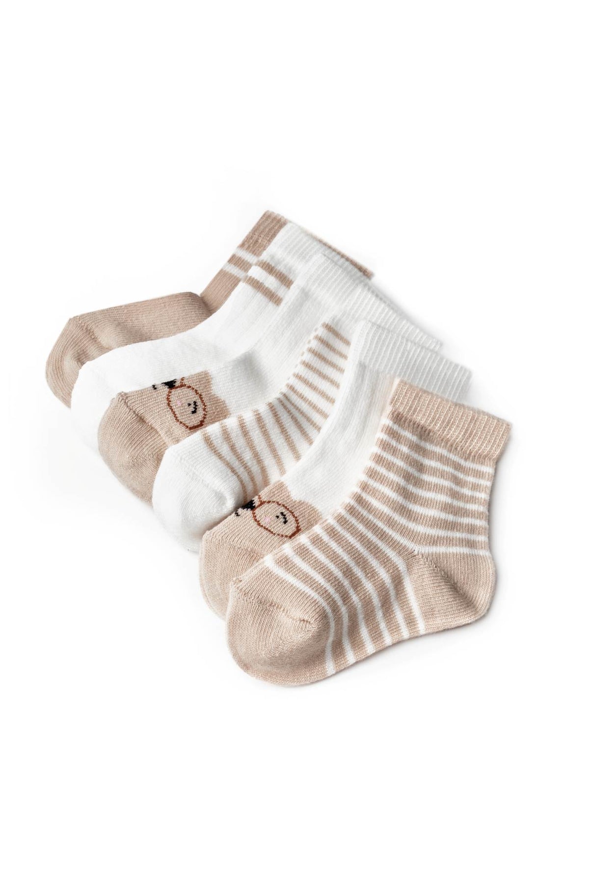 6-Pack Baby Sokjes 100% Biologisch Katoen Walnoot & Ecru biologisch katoen hypoallergeen gevoelige huid eczeem baby 0-6 maanden 12-24 maanden 6-12 maanden 6-pack ademend anti-slip baby essentials baby sokjes beer sokjes biologisch katoen cadeau set cadeau verpakking cadeaudoosje cappuccino duurzame babykleding ecru eczeem vriendelijk GOTS gecertificeerd hypoallergeen kraamcadeau mooie doos natuurlijke kleuren newborn sokjes praktische voorraad schattige sokjes walnoot zachte boordjes