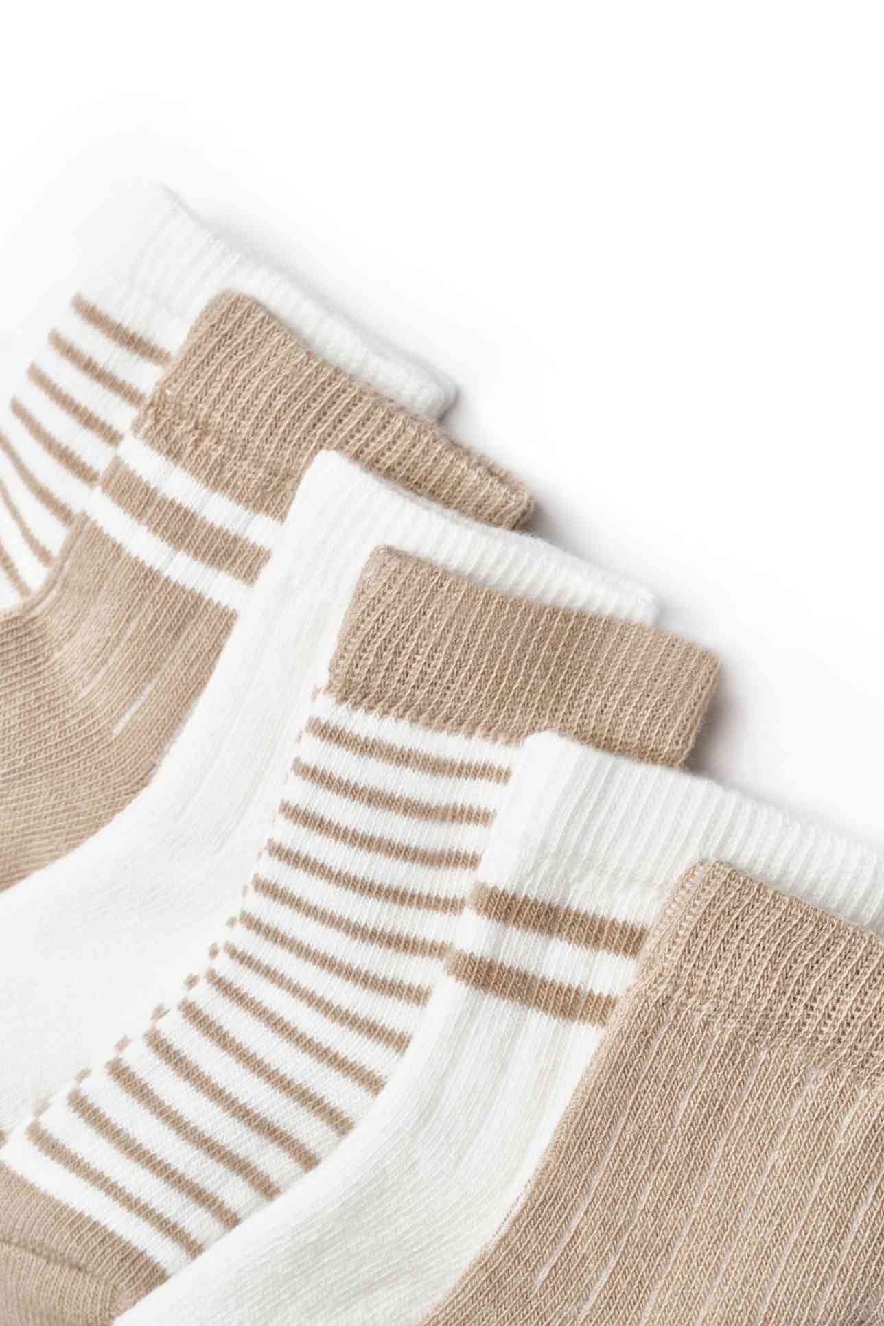 6-Pack Baby Sokjes Basic - 100% Biologisch Katoen - Ecru & walnoot biologisch katoen hypoallergeen gevoelige huid eczeem baby 0-6 maanden 12-24 maanden 6-12 maanden 6-pack ademend baby essentials baby sokjes biologisch katoen cadeaudoosje duurzame babykleding ecru eczeem vriendelijk GOTS gecertificeerd hypoallergeen kraamcadeau mink natuurlijke kleuren newborn sokjes praktische voorraad zachte boordjes