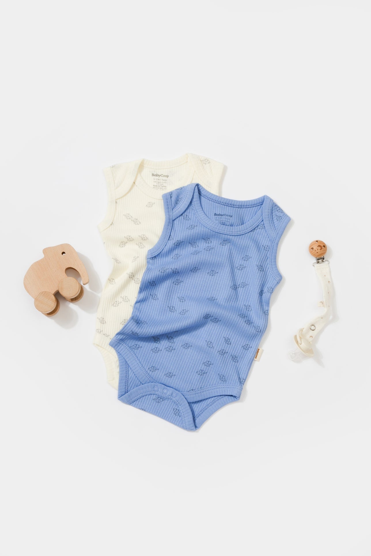 2 stuks mouwloze romper - Tomiju Baby