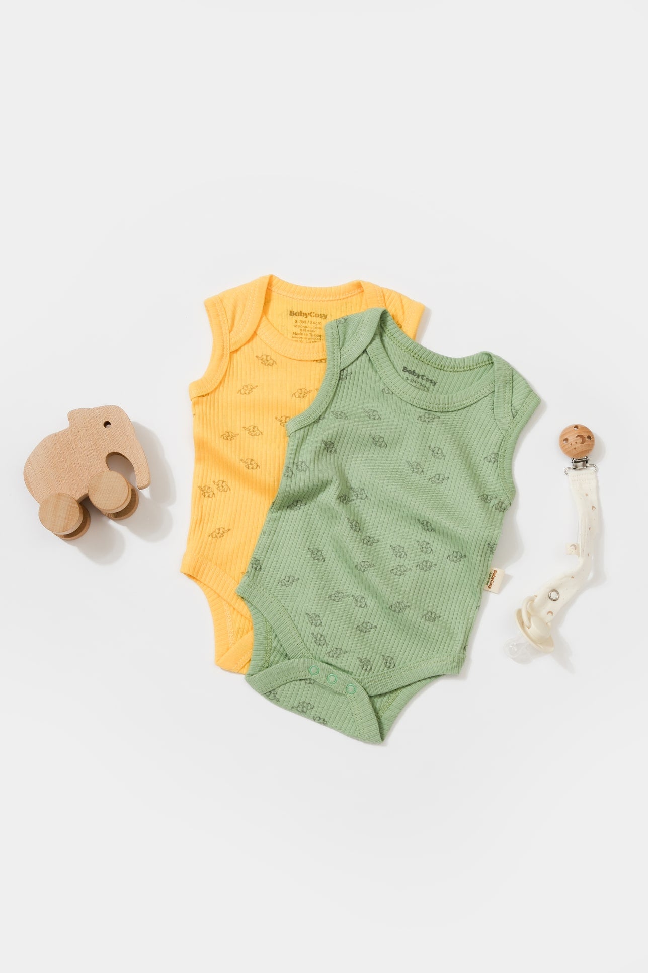 2 stuks mouwloze romper - Tomiju Baby