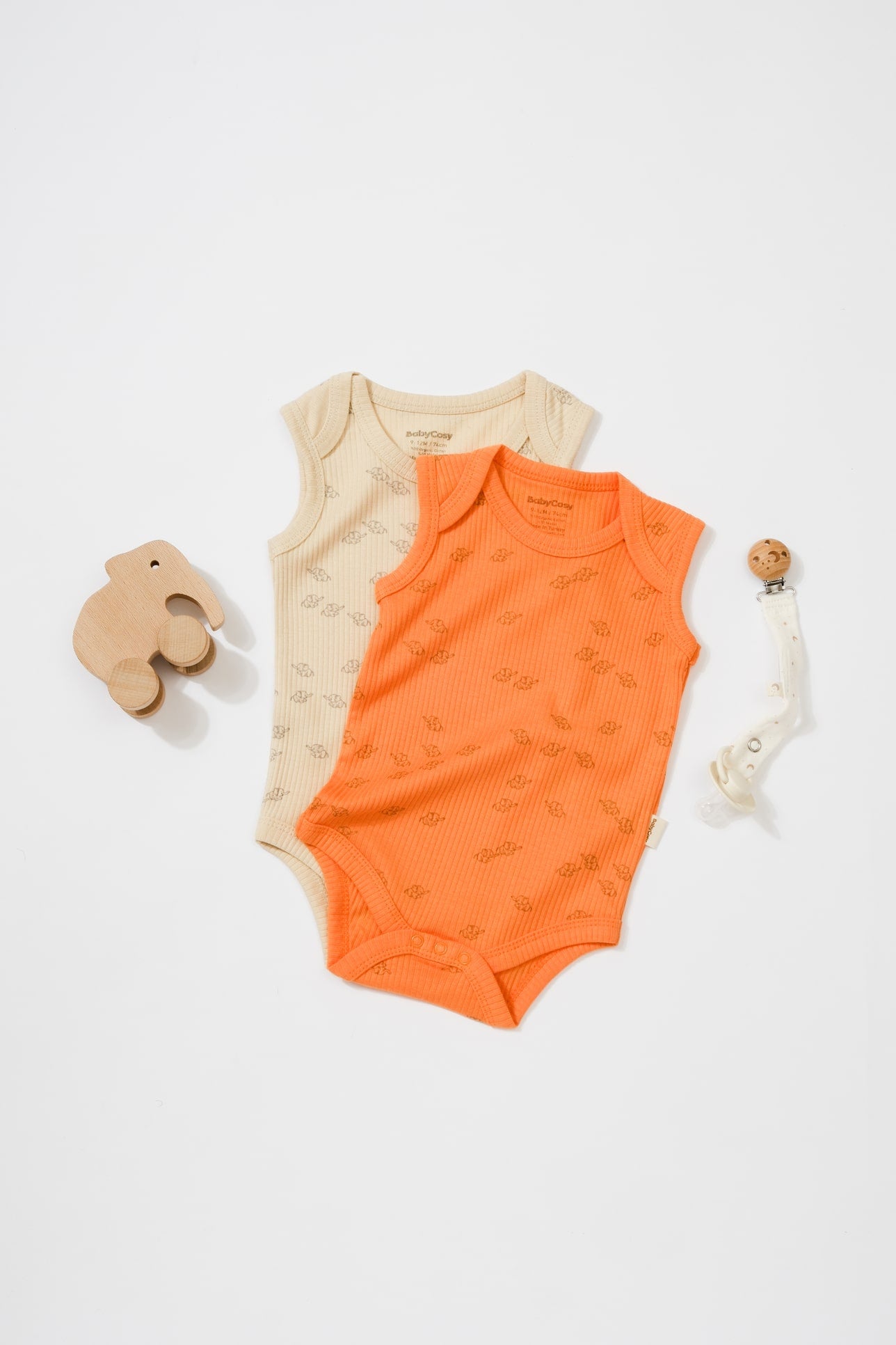 2 stuks mouwloze romper - Tomiju Baby