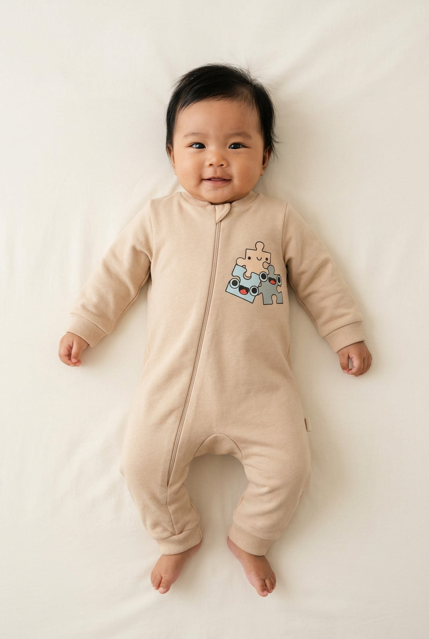 Baby Jumpsuit met Rits – 100% Biologisch Katoen | Dubbel Getwijnde Stof biologisch katoen hypoallergeen gevoelige huid eczeem baby baby basics biologisch katoen comfortabel duurzaam eczeem vriendelijk gevoelige huid huidvriendelijk hypoallergeen jumpsuit newborn ritssluiting