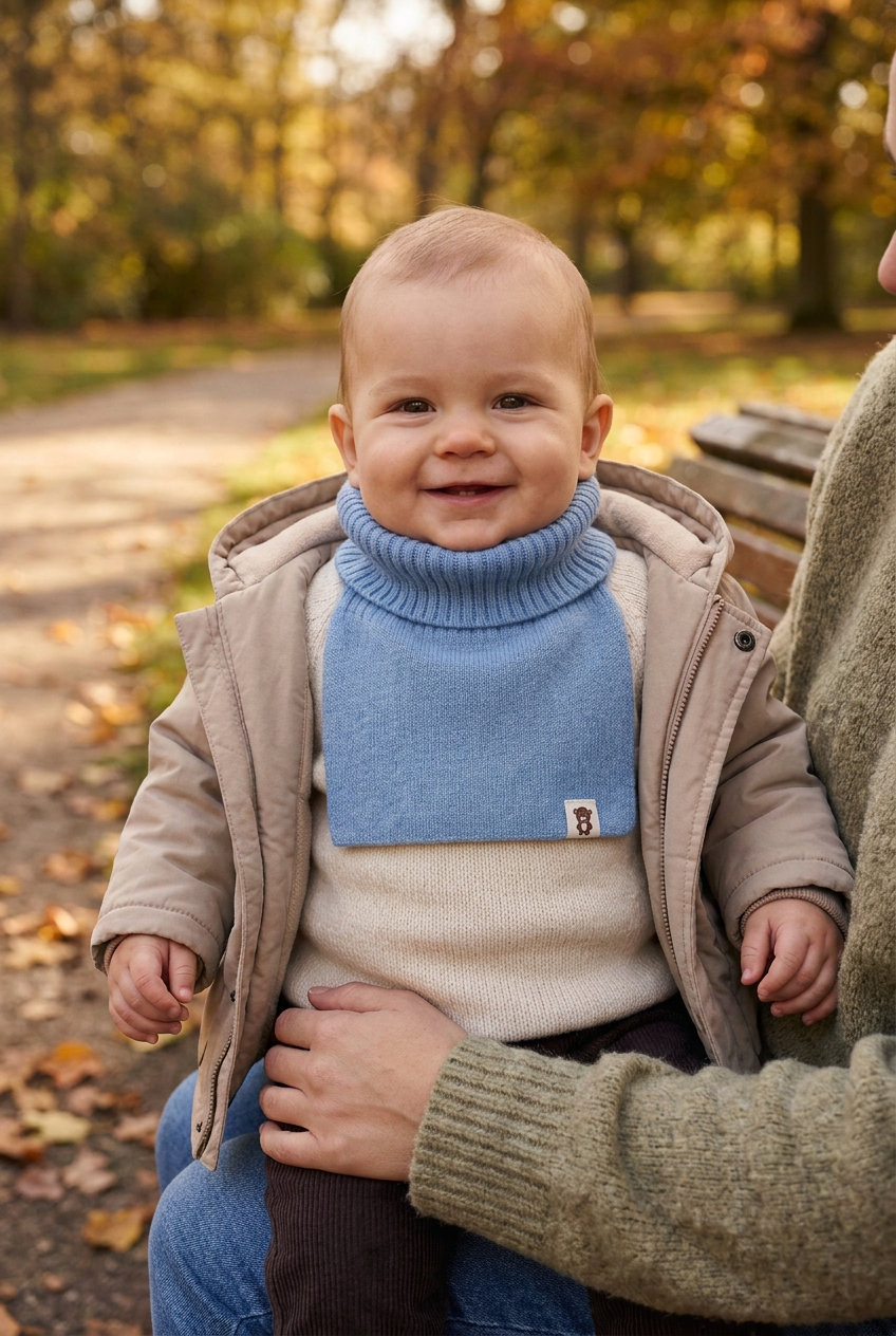 Baby nekwarmer van merinowol & kasjmier | Knitas biologisch katoen hypoallergeen gevoelige huid eczeem baby kasjmier Knitas merinowol nekwarmer winter accessoire
