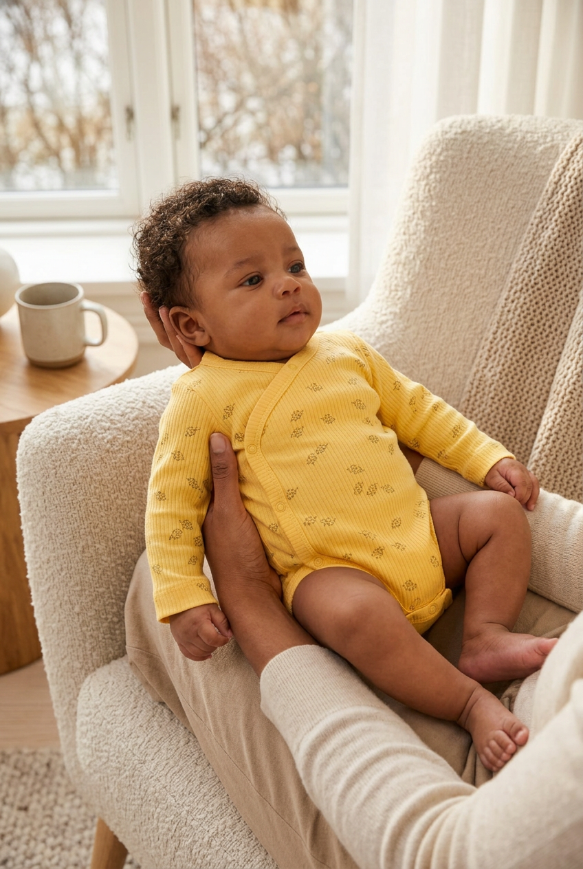 Kimono Romper Lange Mouw – 100% Biologisch Katoen biologisch katoen hypoallergeen gevoelige huid eczeem baby biologisch katoen kimono romper unisex babykleding