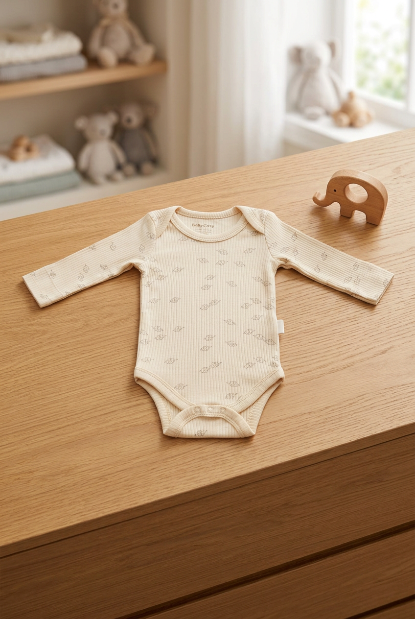 Romper lange mouw – Modal & biologisch katoen biologisch katoen hypoallergeen gevoelige huid eczeem baby lange mouw modal romper