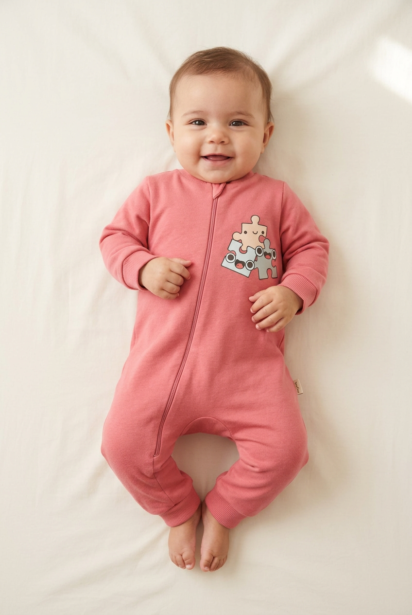Baby Jumpsuit met Rits – 100% Biologisch Katoen | Dubbel Getwijnde Stof biologisch katoen hypoallergeen gevoelige huid eczeem baby baby basics biologisch katoen comfortabel duurzaam eczeem vriendelijk gevoelige huid huidvriendelijk hypoallergeen jumpsuit newborn ritssluiting