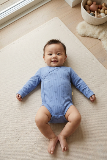 Kimono Romper Lange Mouw – 100% Biologisch Katoen biologisch katoen hypoallergeen gevoelige huid eczeem baby biologisch katoen kimono romper unisex babykleding