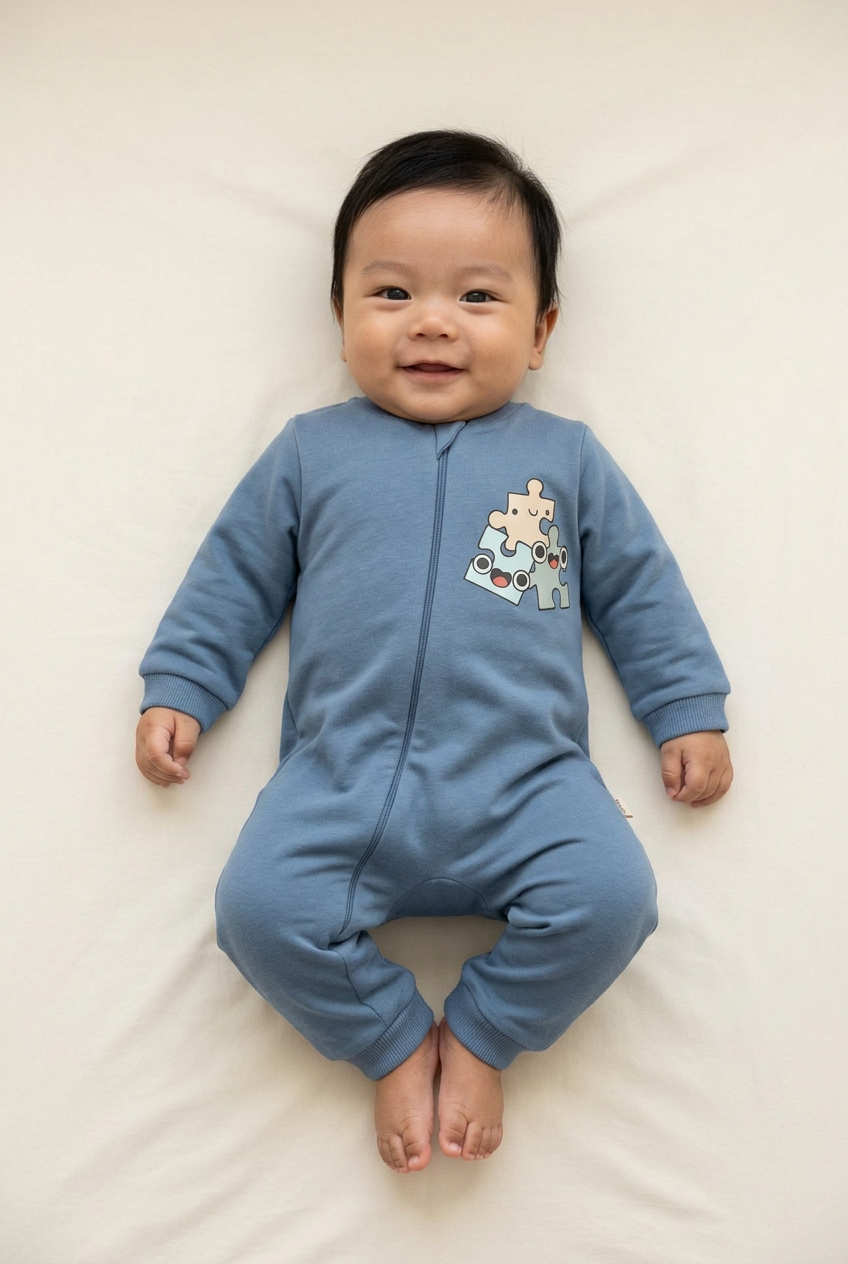 Baby Jumpsuit met Rits – 100% Biologisch Katoen | Dubbel Getwijnde Stof biologisch katoen hypoallergeen gevoelige huid eczeem baby baby basics biologisch katoen comfortabel duurzaam eczeem vriendelijk gevoelige huid huidvriendelijk hypoallergeen jumpsuit newborn ritssluiting