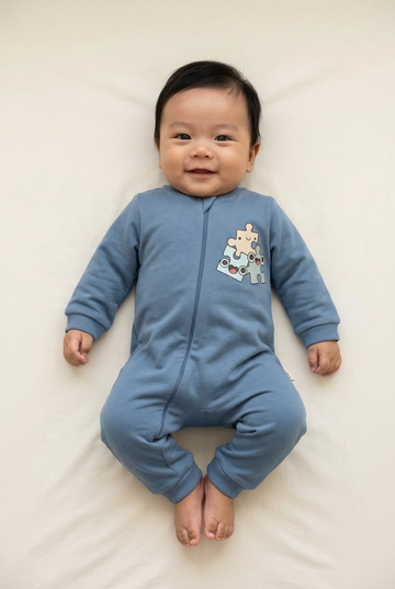 Baby Jumpsuit met Rits – 100% Biologisch Katoen | Dubbel Getwijnde Stof biologisch katoen hypoallergeen gevoelige huid eczeem baby baby basics biologisch katoen comfortabel duurzaam eczeem vriendelijk gevoelige huid huidvriendelijk hypoallergeen jumpsuit newborn ritssluiting