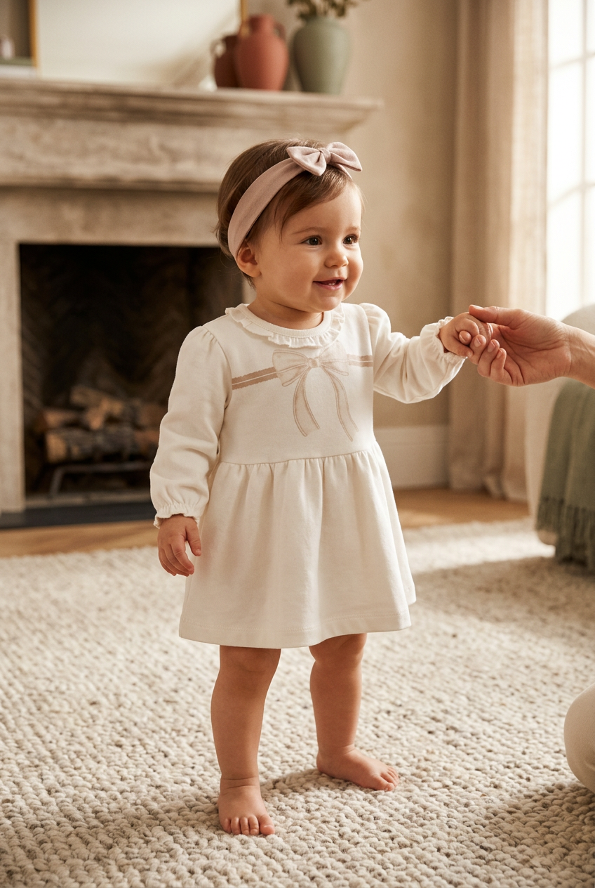 Baby Jurkje met Haarband 100% GOTS Biologisch Katoen biologisch katoen hypoallergeen gevoelige huid eczeem baby baby jurkje bewust ouderschap biologisch katoen chemicaliënvrij doopsel eco-vriendelijk elegant design ethisch geproduceerd feestkleding fotoshoot gevoelige huid gifvrij GOTS gecertificeerd hypoallergeen jurkje met haarband kraamcadeau puur natuur speciale gelegenheden tijdloos